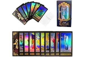 QNCIGER Tarot Cards Set, 78 Tarot Cards for Beginners, Surface Laser Tarot Card Deck with English Instructions Book