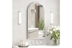Mepplzian Bathroom Mirror Cabinets,Arched Mirror Cabinet Bathroom Wall,Brushed Nickel Bathroom Cabinets with Mirror,Metal Framed Mirrored Bathroom Cabinets Wall Mounted,Mirror Bathroom Cabinet 40x80