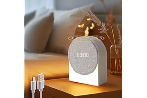 DA LIGHT Biały szum z 6 muzykami, pomoc w zasypianiu, cyfrowy budzik i lampka nocna, ładowanie przez USB, pomoc w zasypianiu dla dzieci, uczniów, pracowników biurowych