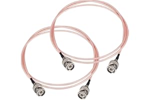 BOOBRIE 2 x RG316 BNC Kabel Męski do Męskiego 1M - Niskostratny 50 Ohm Kabel Koncentryczny HD-SDI dla Sygnałów CCTV