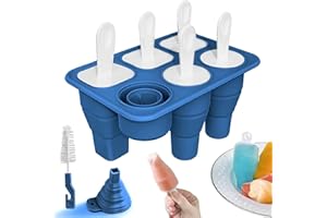 ACXILEXY Moules à Glace en Silicone, Moule à Crème Glacée Sans BPA, Réutilisables, Moule à Crème Glacée Pliables avec Bâtonnets, Moules à Sucette Glacée pour Enfants Adultes DIY Moule à Glace