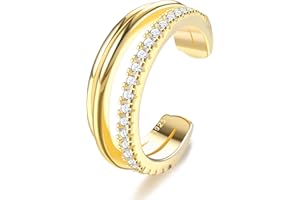 ORAZIO Orecchini a Polsino dell'orecchio in Argento Sterling 925 CZ Orecchini a Polsino con Cartilagine Elica Finta Non Perforanti Orecchini con Polsini a Conchiglia per Donne