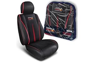 XTREMEAUTO Red Bull Racing Tailored Seat Cover – Universal Fit, Durable Protection with Sporty Red & Black Design, Power Bar & Oracle Logo, Guards Against Spills & Damage