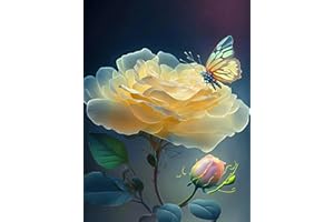YZDZSW Diamond Painting Kits for Adults, DIY Paint by Numbers, 5D Diamond Painting Art Kits Colorful Paintings Pictures Art Craft for Home Wall Decoration (Yellow Rose)