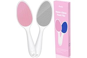 Yomanta 2-in-1 Nano Glas Hornhautentferner - Hornhautfeile mit Langgriff, Professionelle Fußpflege Hornhaut Entfernen Fuß, Hornhautentfernung Sanft und Effektiv, Nass/Trocken Füßen - Rosa