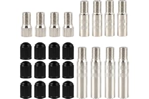 12 stycken ventilförlängningar, ventilförlängningsadaptrar, bilventilförlängningar, längder 19 mm, 27 mm och 39 mm, version m