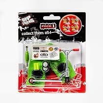 Finger BMX Grip And Tricks Pack 6 Pièces - Mini Vélo Freestyle à Doigt Avec 2 Roues Supplémentaires Et Outil - Bleu