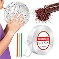 Spocky Decor Nano Tape with Glitter Flakes Stars Straw for Balloon Double Sided Ivy Grip Tape for Walls Washable Reusable Strong Sticky Strips Multicolor Moon & Heart Art and DIY kit