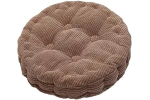 Morbuy Redondas Cojín de Asiento para Sofá Silla, Color sólido Decoración e Ronda Almohadas Cojín de Asiento Suave Meditación Tatami para Hogar Oficina Coche (40cm / 16", Café)