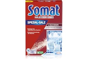 ‎SOMAT Somat Spezial-Salz (1,2 kg), Spülmaschinensalz für weiches Wasser, Wasserenthärter für die Spülmaschine wirkt gegen Kalk für glänzende Ergebnisse