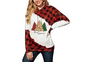 For G and PL Weihnachten Damen Kapuzenpullover Langarm mit Tasche Druck S-XXL