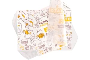 BELIHOME 200 Blatt Käsepapier, 36 x 26cm Burger Papier Deli Papierblätter Wachspapier Fettdichtes Brotpapier Sandwich Papier, Einschlagpapier Lebensmittel für Burger Sandwich Pommes