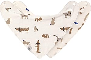 LÄSSIG Baby Lätzchen Halstuch Dreieckstücher Set 2 Stk. Bio-Baumwolle Druckknopf wendbar/Baby Bandana Little Mateys spicy orange