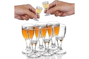 REATR 6Pcs 12ml, 0.4 oz Verres à Shot Glass Mini Vin Shot Verres Shooter Vin Liqueur Esprit Sake Alcool Tasses Petit Verre à Boire pour Tequila Vodka Verre à vin Tasse de pub Chinese Baijiu Glass