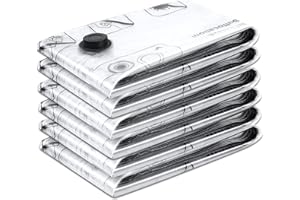 iWarmbase 6 Pezzi Buste Sottovuoto Vestiti（60x40cm）Sacchetti Salvaspazio Sottovuoto, Sacchi Sottovuoto Vestiti per Armadi,Valigie,Lenzuola,Cuscini,Coperte,Viaggi,Traslochi