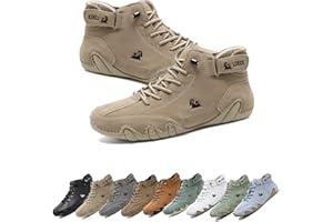 JXOPY Stivali alti in pelle italiana fatti a mano, scarpe Beck da uomo impermeabili, stivali Chukka alti da uomo antiscivolo traspiranti for tutte le stagioni