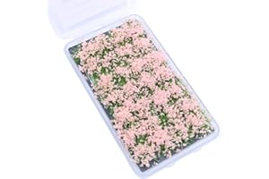 Tiardey Flower Grass Tufts Juego de Mesa de Arena, Kit de Modelo de Terreno, racimo de Flores de arbusto,en Miniatura, Modelos temáticos de Mesa de Arena, Modelo de Paisaje - Arbusto Rosa