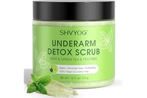SHVYOG Exfoliante Desintoxicante para Axilas, Exfoliante Desintoxicante de té Verde con Menta y Árbol de té, Exfoliante Natural para Axilas para Desintoxicar, Eliminar Olores, Exfoliar y Suavizar 230 g
