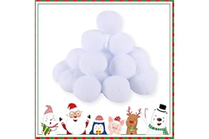 Gukasxi 24 sztuki śnieżek białe, białe, sztuczne śnieżki do bitew śnieżnych w pomieszczeniach, 7,5 cm, zimowa dekoracja, miękkie pluszowe piłki, sztuczny śnieg, wspaniała dekoracja bożonarodzeniowa