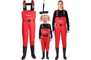 DaddyGoFish Chest Waders for Kids and Adults, Fishing and Hunting Waders with a Pocket and a Wader Hanger