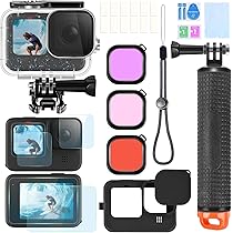 Kit Accessori Gopro Hero 9-13 - Custodia Impermeabile 40m, Monopode, Galleggiante E Pellicola