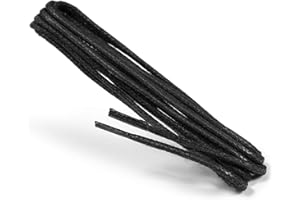 Kaps Cordones Finos Redondos Encerados, Cordones Redondos de Calidad de 2 mm 100% Algodón para Calzado Casual y de Moda, Fabricados en Europa, 1 par, Muchos Colores Elegantes y Longitudes