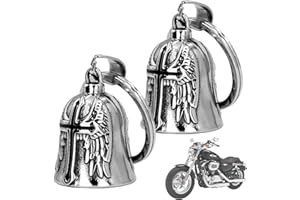baflovga 2PCS Guardian Bell Campanella Portafortuna Moto, Angelo Custode Motociclista Campanella, Campanella Moto Oleoso, Moto campana Guardiano Spirito fortunato Templare Croce