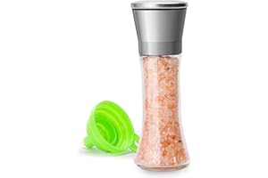 M Jingmei Moulin à Poivre, Broyeur à Sel ou à Poivre Manuel pour Chef Professionnel, Broyeur à Épices Réutilisable, Broyeur à Poivre Réglable, Sel et Poivre avec Couvercle en Céramique