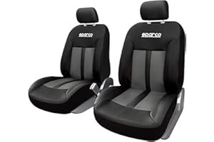 Sparco SPC1018GR Set di 2 Cover Anteriori per Auto, 6 Pezzi, S-Line, Grigio (Individuale)