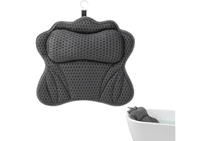 DQIUNAX Badewannenkissen, Nackenkissen Badewanne, Schmetterlingsform Grau, 25x33x5 cm, Badezubehör, Badekissen, Kissen für Badewanne, Vakuumverpackt