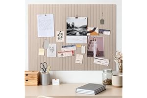 EYERIYO Pinnwand Groß Selbstklebend, 40x60 cm Dunkelbeige Selbstklebend Pinwand Korktafel, Dekorative Pinnwand aus Filz, Faltbare Fototafel, Memoboard Vision Board für Büro, Zuhause & kinderzimmer