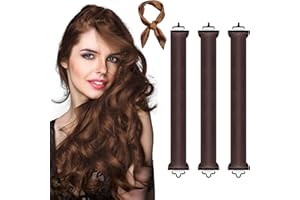 DHINCHANSAIB Rizador de Pelo Sin Calor, 3Pcs Rizador Pelo Sin Calor de goma Con bufanda, Rizos Sin Calor, Rizador Pelo Ondas con Gancho, Persona Perezosa Rizador de Pelo para Cabello Largo Medio Corto