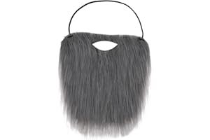 ZEYIYER Fake Beard Grey Beard False Beard Party Funny Fake Mustaches Novelty Old Man Facial Hair for Adults, Party Beard for Halloween Christmas Costume Masquerade Cosplay