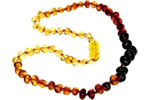 SilverAmber Jewellery Ombre baltische Bernstein perlen Halskettet - Kettenlänge 33 cm - Erhältlich in verschiedenen Farben und Größen - NBAROMB33