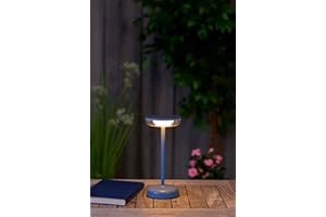 ‎NORTHPOINT Northpoint LED Solar Tischlampe Tischleuchte mit Akku Cocktaillampe USB-C stufenlos dimmbar wetterfest Outdoor (2er-Set blau)