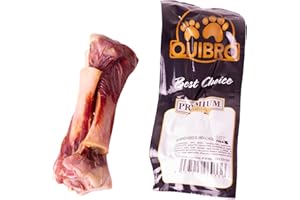 Quibropets Caja de 12 Unidades con 2 Medios Huesos de Jamón Natural para Perros 245g - Snack Nutritivo, Refuerzo Dental, Rico en Proteínas, Entretenimiento Duradero