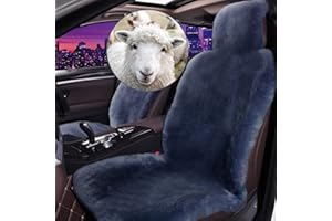 Altlue Real Genuine Sheepskin Car Seat Covers - Fluffy Authentic Sheepskin For SUV Trucks Van Motorhome Front Seats - Universal (1 Piece)