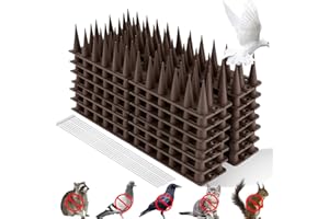 OFFCUP Pinchos Antipalomas Plástico, Pinchos para Palomas 14 Piezas 3,15M, Exterior Púas para Pájaros con 10 Bridas para Balcones Techos Jardines Barreras Privadas (Marrón)