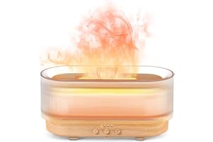 SEJOY Dyfuzor zapachowy, ulepszony 6-kolorowy dyfuzor olejków eterycznych, efekt płomienia, nawilżacz powietrza, nawilżacz powietrza, do domu, biura, do pomieszczeń lub jogi – bezwodny, automatyczne