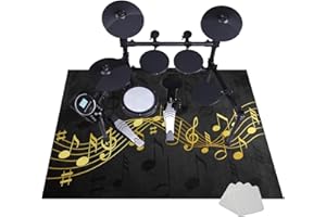 JaevKwzy Alfombra para Bateria Electronica 200 x 180 cm Alfombra bateria batería Tambor Alfombra Alfombrilla insonorizada, Alfombras para Bombo Caja Alfombrillas Antideslizantes Alfombras Acusticas