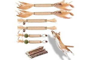 GIAPINST Bastoncini Erba Gatta per Gatti, 15 Naturale Matatabi Bastoncini Per Gatti, 6 Giocattolo Catnip per la Cura Dentale, Bastoncini Da Masticare, Eliminare Alitosi e Tartaro