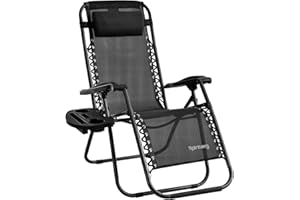 Rainberg Zero Gravity Lounger Chair, Outdoor & Garden Sunloungers, Folding Reclining Patio Chair, Cup Holder, Soft Cushion and Headrest for Poolside, Camping, Coffee (Recliner Chair)