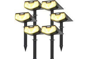 ‎UNBON UNBON Solarlampen für Außen Garten, 6 Stück Solarstrahler für Außen Warmweiß 3000K, 3 Beleuchtungsmodi Garten Solarleuchten für Außen Wasserdicht IP65, LED Gartenleuchten Solar Strahler Außen Garten