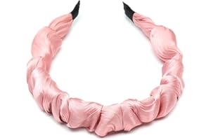 QinGoo Serre-tête Bandeau en satin pour femme Accessoires de cheveux pour filles- 1 pièce(Rose pâle)