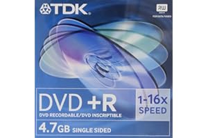 TDK - DVD+R - 4.7 Go 16x - boîtier CD - support de stockage