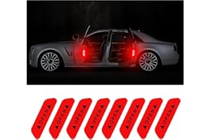 Yuqilin 8 Pezzi Adesivo Catarifrangente, Avvertimento Nastro Catarifrangente Adesivo, Impermeabile Catarifrangente, Universale Strisce Catarifrangenti Adesive, per Portiera Auto (Rosso)
