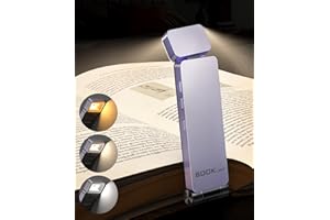 Tyreses Lampka do czytania książek w łóżku, przenośna lampa do czytania LED z klipsem, ładowana przez USB, 3 kolory i 3 bezstopniowa regulacja jasności, prezent dla dzieci i miłośników czytania