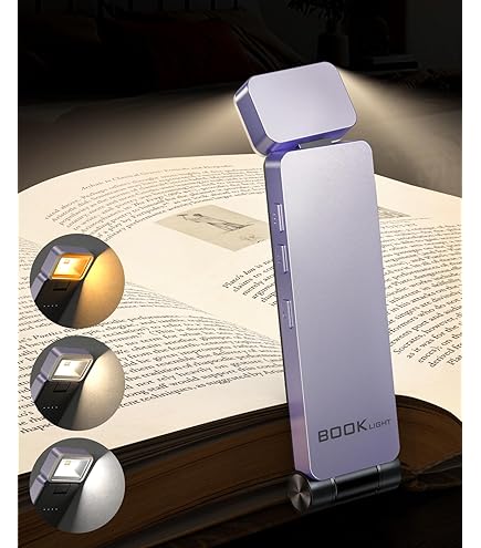 Lampe De Lecture VTIGER Rechargeable - LED 3 Couleurs 4 Luminosités - Pliable Et Portable