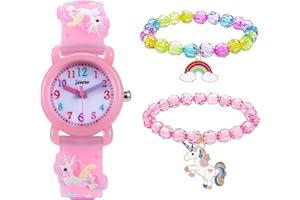 HMJIA Montre Enfant Garcon, Montre Enfant Fille pour 3-12 Ans, Montre Enfant en Silicone/Nylon de Dessin animé, 3ATM, Mouvement à Quartz Japonais