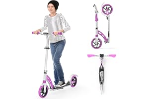 Scooter for Kids Ages 6+ Year Old, TONBUX Kids Scooter for Girls Boys Teens, Easy Folding Scooters with 200mm Big Wheels & Fully Height Adjustable & Dual Suspension & Carry Strap, Load up to 100Kg